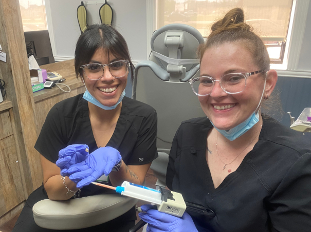 Alvin Dental Assistant School students training in school